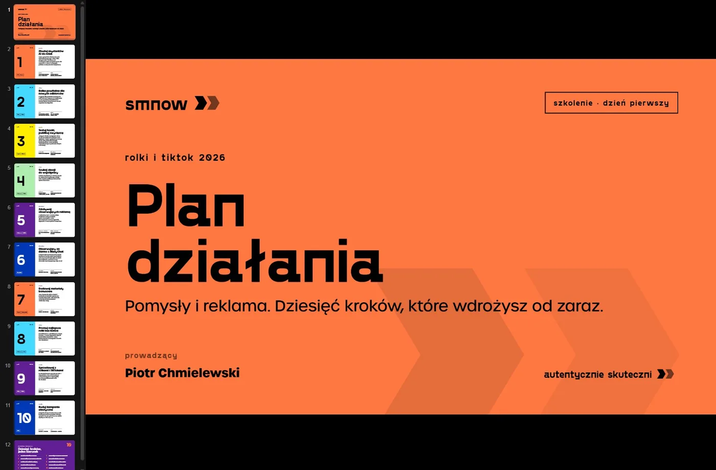 Plan działania – prezentacja warsztatowa
